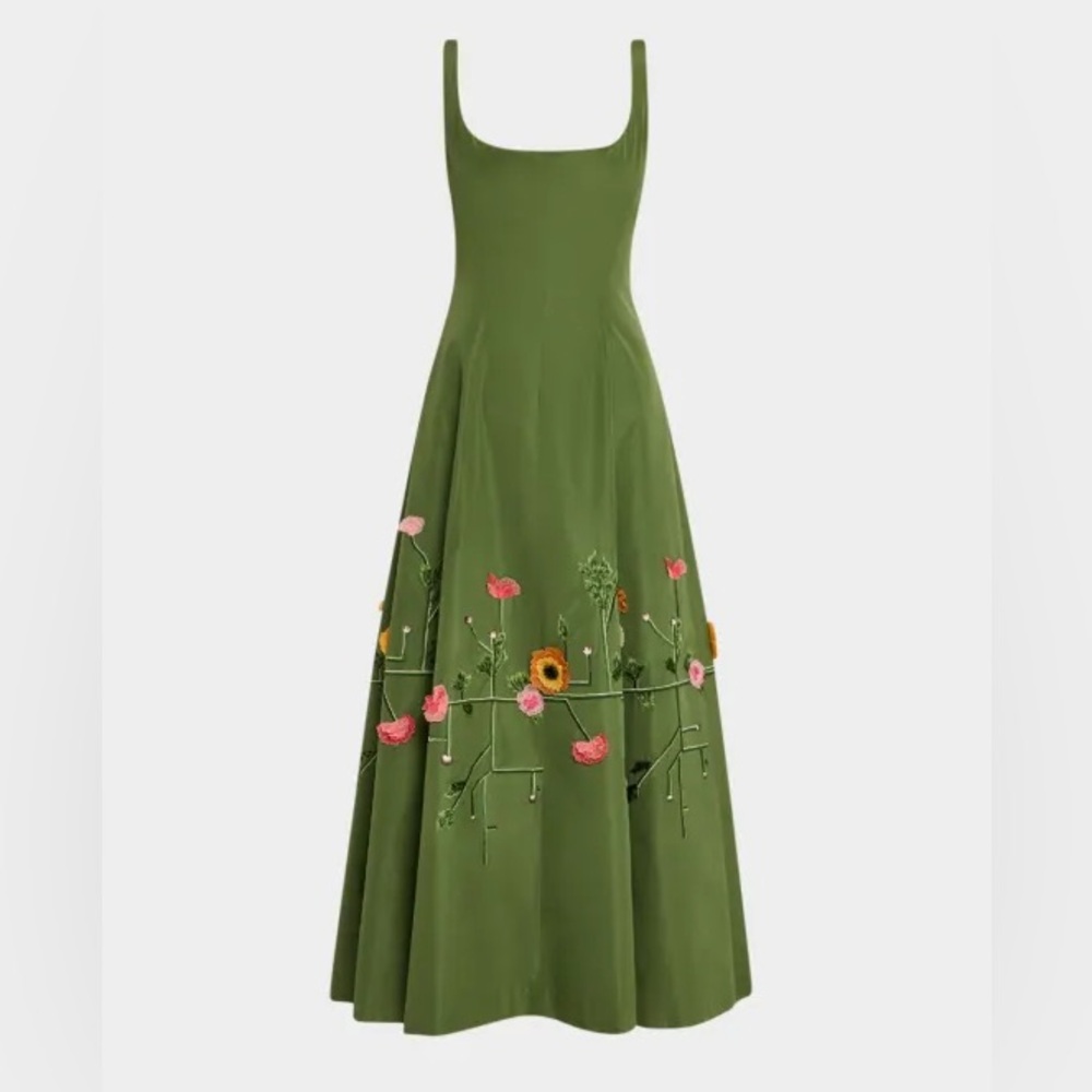 Lela Rose Floral Embroidered Dress